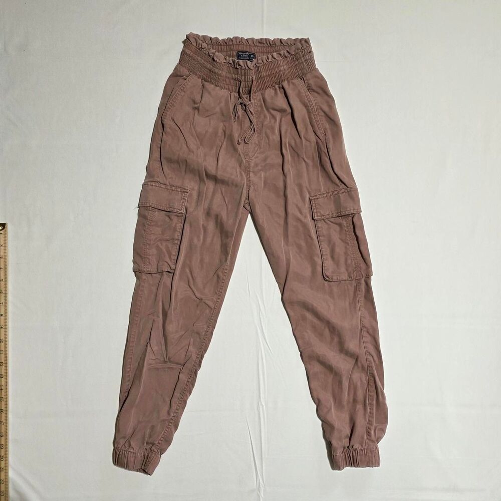 Abercrombie & Fitch cargo joggers mauve color women's size XS